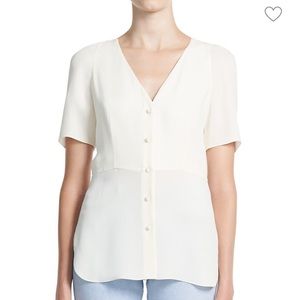Theory | Vest Silk Shirt Cream Ivory